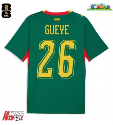 Senegal Pape Gueye #26 Segunda Equipación Mundial 2026 Manga Corta